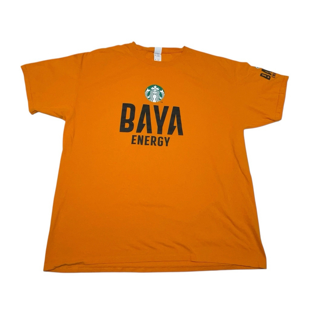 Starbucks Mens Baya Promo Energy Short Sleeve T-shirt Orange Size XL EUC